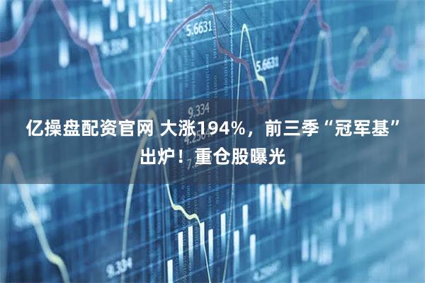 亿操盘配资官网 大涨194%，前三季“冠军基”出炉！重仓股曝光
