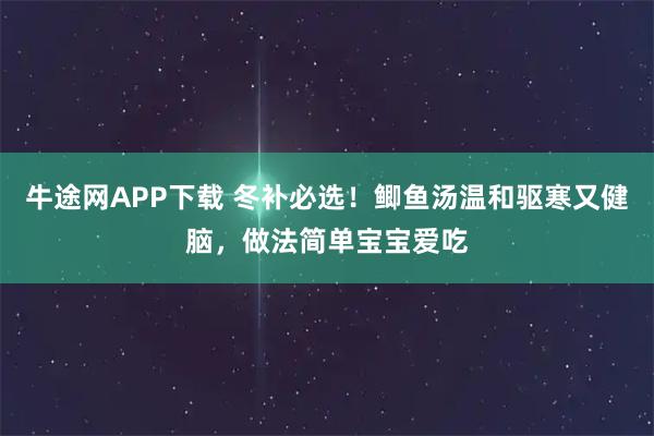 牛途网APP下载 冬补必选！鲫鱼汤温和驱寒又健脑，做法简单宝宝爱吃
